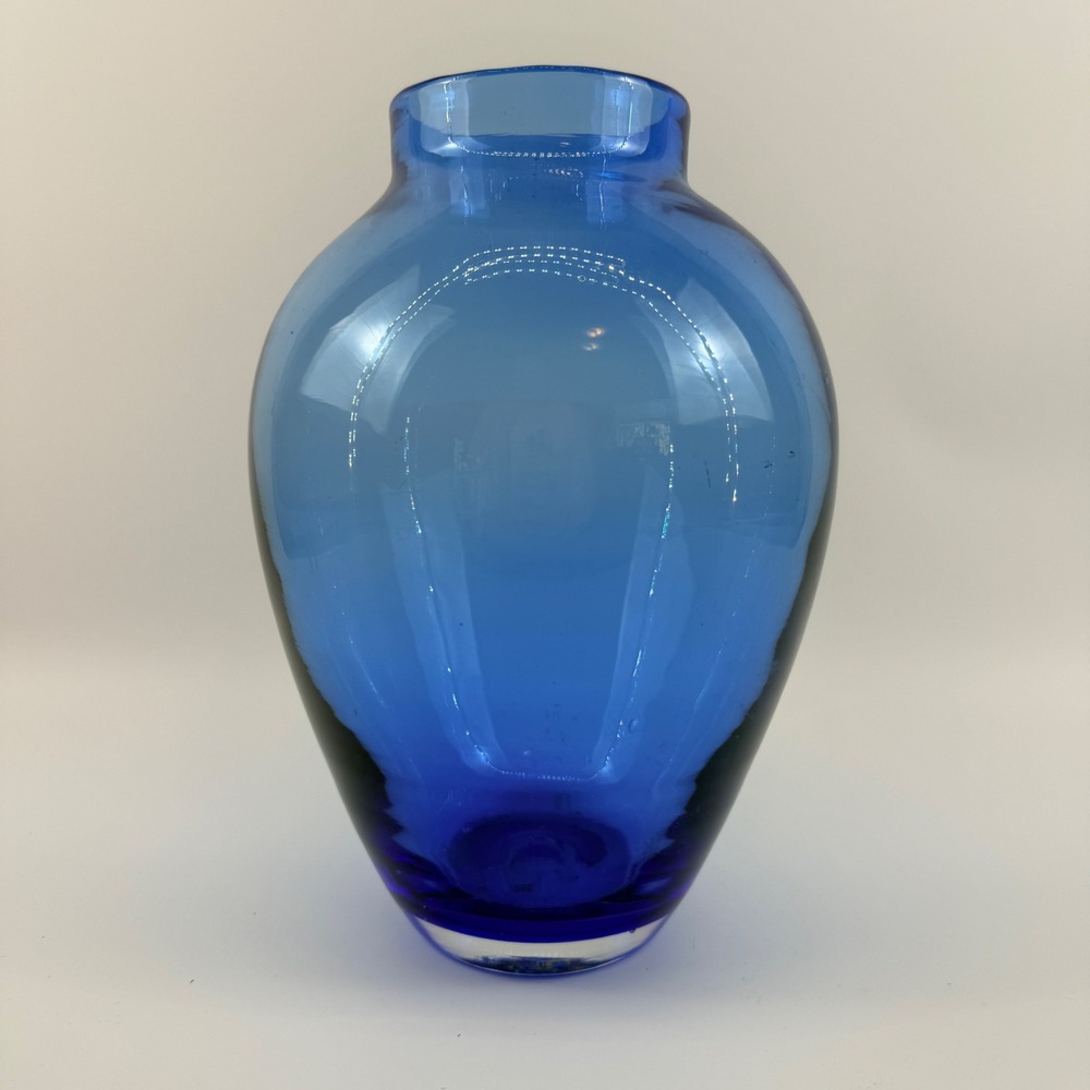 Blenko 8821M Azure‎ Blue Vase Hank Adams 10"